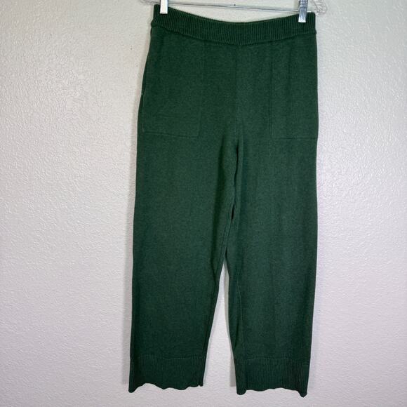 Free People Beach Solar Sweater Set Women Medium Cardigan Pant Lounge Pine Green - Picture 7 of 16